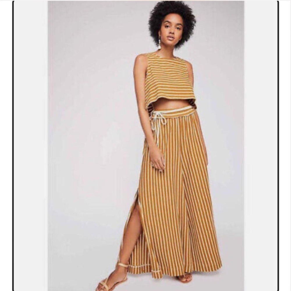 Striped Mustard Two-Piece Set